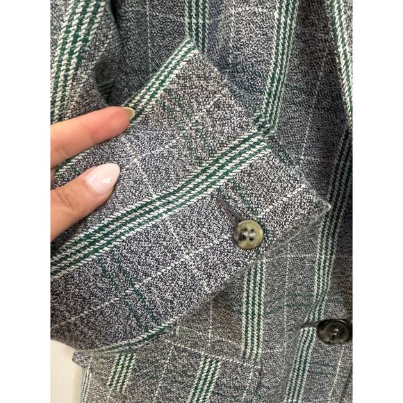 Able Plaid Evergreen Blazer Academic Career Basic Corporate Classic Medium - Picture 5 of 8